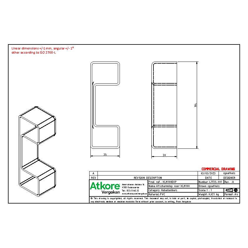 COMMERCIAL 4DOPKLM100 (47735)